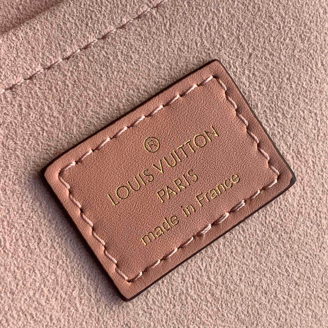 LOCKY BB 21 IN BROWN MONOGRAM CANVAS AND PEACH CALFSKIN GOLD BUCKLE