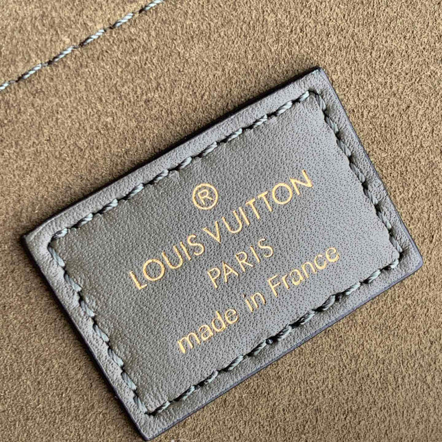 LOCKY BB 21 IN BROWN MONOGRAM CANVAS AND KHAKI GREEN CALFSKIN GOLD BUCKLE