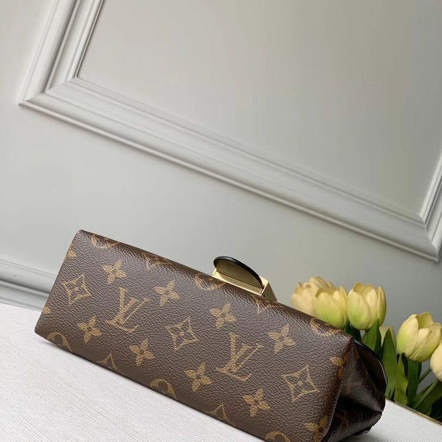 LOCKY BB 21 IN BROWN MONOGRAM CANVAS AND KHAKI GREEN CALFSKIN GOLD BUCKLE