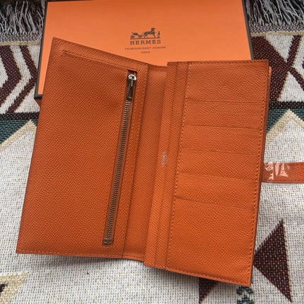 BEARN LONG 17 WALLET IN RUST ORANGE EPSOM LEATHER