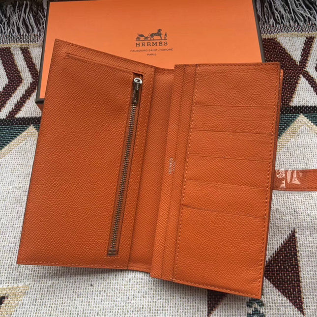 BEARN LONG 17 WALLET IN RUST ORANGE EPSOM LEATHER