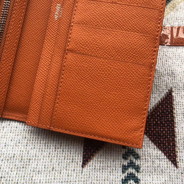 BEARN LONG 17 WALLET IN RUST ORANGE EPSOM LEATHER