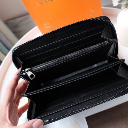 LV 25S ZIPPY WALLET HORIZONTAL 19 IN MONOGRAM ECLIPSE COATED CALFSKIN