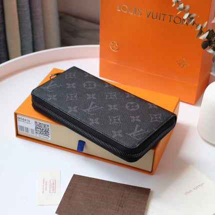 LV 25S ZIPPY WALLET HORIZONTAL 19 IN MONOGRAM ECLIPSE COATED CALFSKIN
