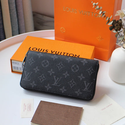 LV 25S ZIPPY WALLET HORIZONTAL 19 IN MONOGRAM ECLIPSE COATED CALFSKIN