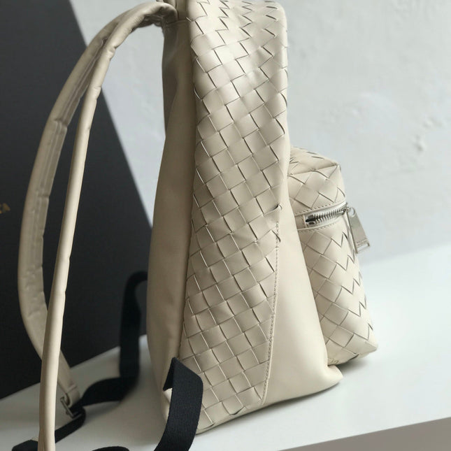 SMALL INTRECCIATO 41 BACKPACK IN BEIGE CALFSKIN