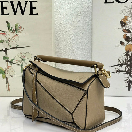 LOE MINI 18 PUZZLE BAG IN DARK KHAKI GREEN CALFSKIN