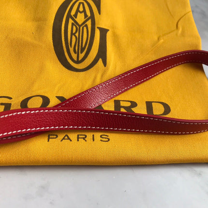 PETIT FLOT BUCKET BAG 22 IN CLASSIC RED GOYARDINE CANVAS AND LAMBSKIN TRIM