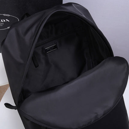 PRA BACKPACK 39 IN BLACK RE-NYLON AND SAFFIANO LEATHER