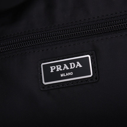 PRA BACKPACK 39 IN BLACK RE-NYLON AND SAFFIANO LEATHER