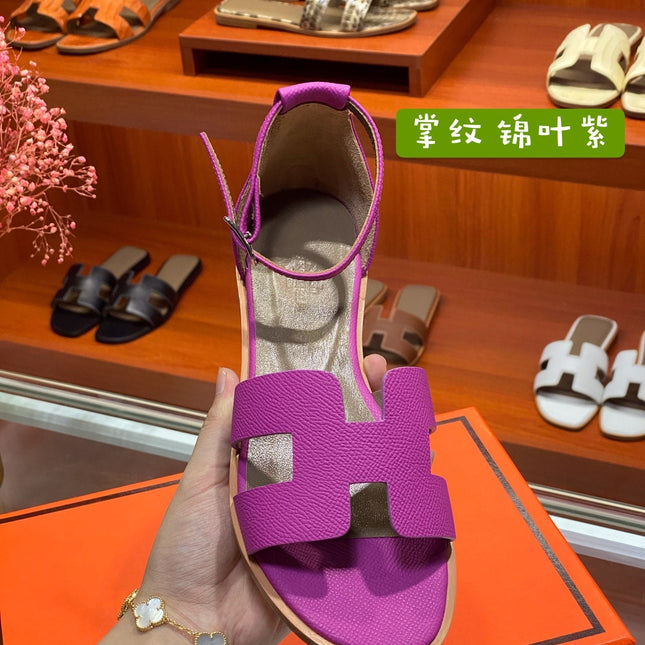SANTORINI SANDAL RED VIOLET CALFSKIN