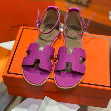 SANTORINI SANDAL RED VIOLET CALFSKIN