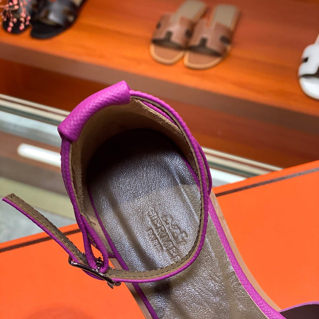 SANTORINI SANDAL RED VIOLET CALFSKIN