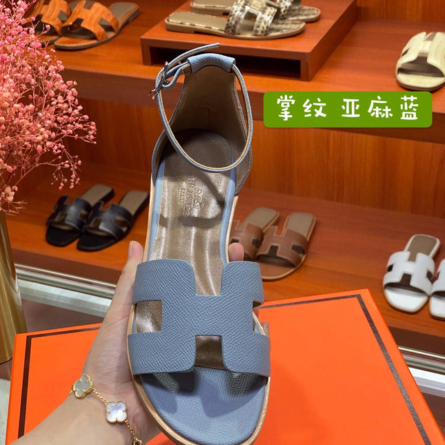SANTORINI SANDAL SAPPHIRE CALFSKIN