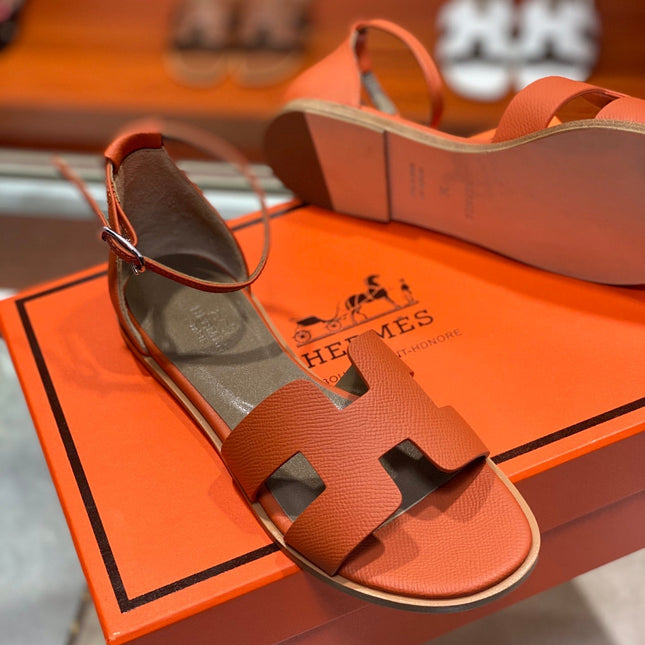SANTORINI SANDAL ORANGE CALFSKIN