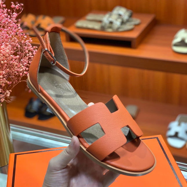 SANTORINI SANDAL ORANGE CALFSKIN