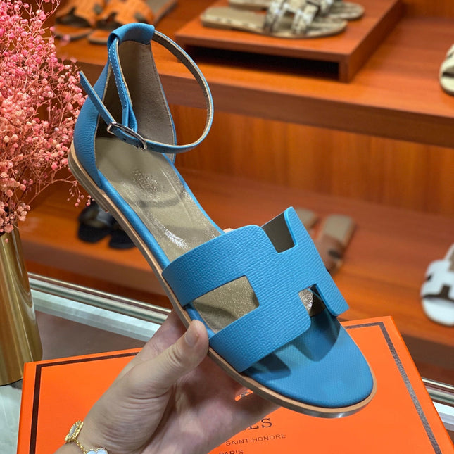 SANTORINI SANDAL CERULEAN CALFSKIN