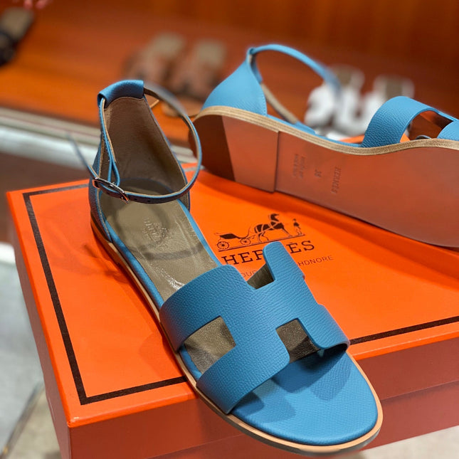 SANTORINI SANDAL CERULEAN CALFSKIN
