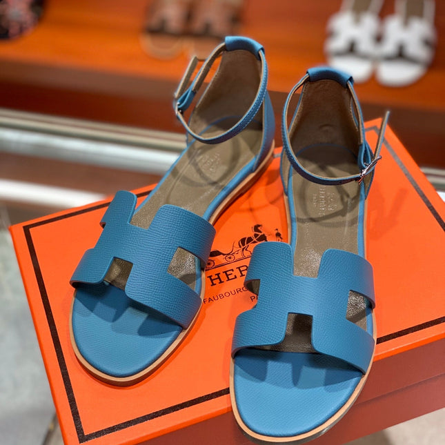 SANTORINI SANDAL CERULEAN CALFSKIN