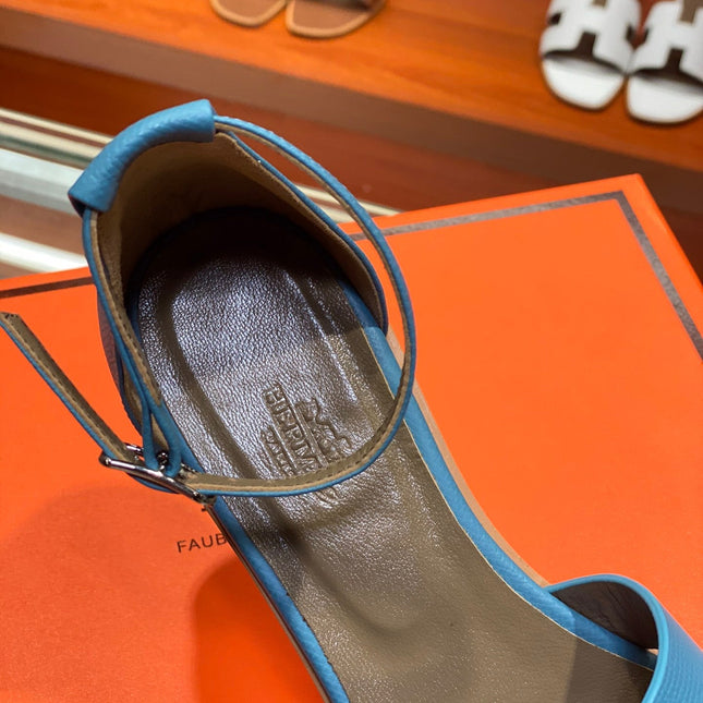 SANTORINI SANDAL CERULEAN CALFSKIN