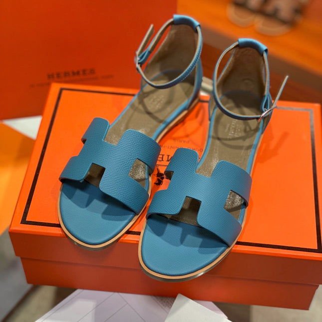 SANTORINI SANDAL CERULEAN CALFSKIN