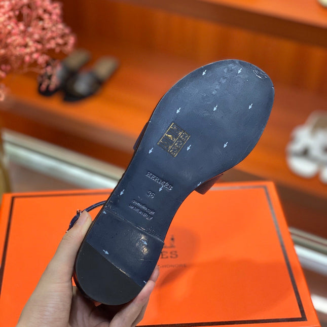 SANTORINI SANDAL NAVY CALFSKIN