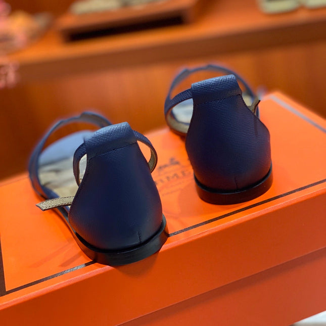 SANTORINI SANDAL NAVY CALFSKIN