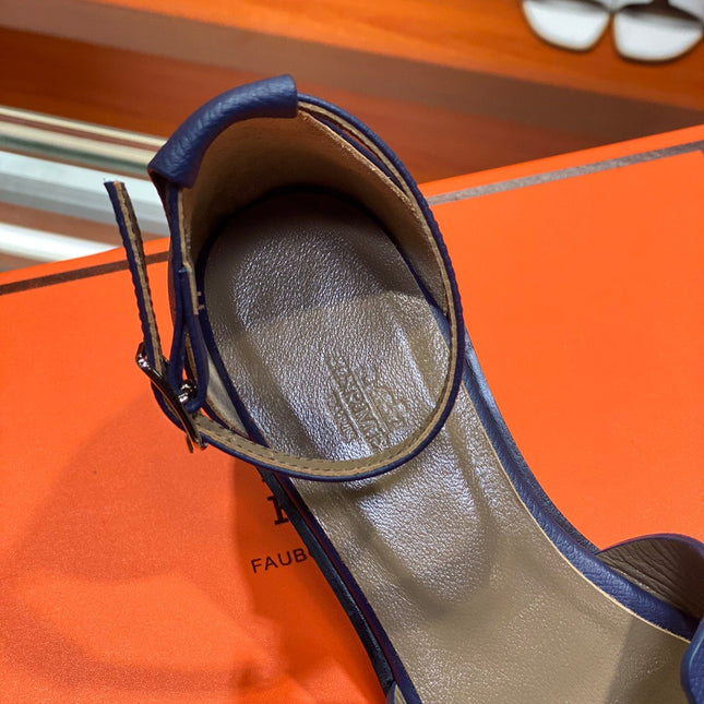 SANTORINI SANDAL NAVY CALFSKIN
