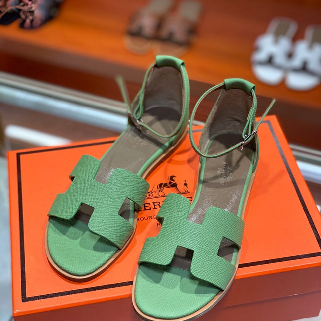 SANTORINI SANDAL COOL GREEN CALFSKIN