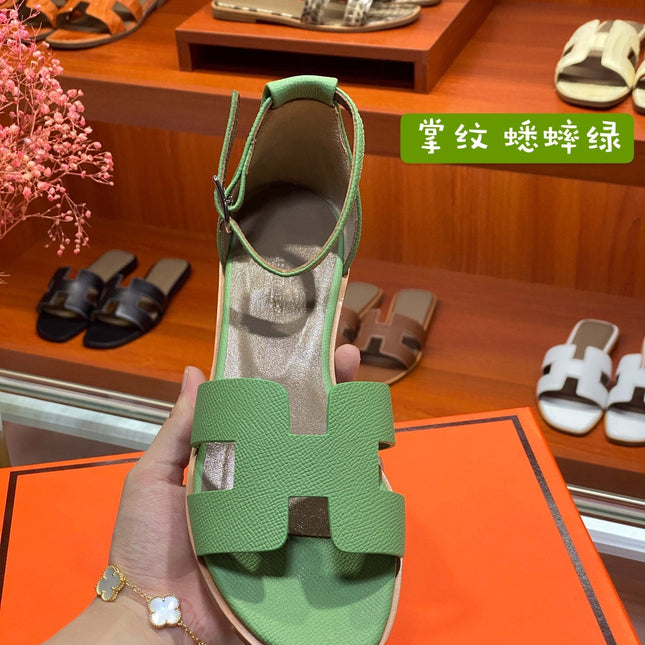 SANTORINI SANDAL COOL GREEN CALFSKIN