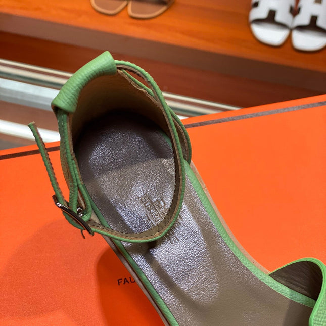 SANTORINI SANDAL COOL GREEN CALFSKIN