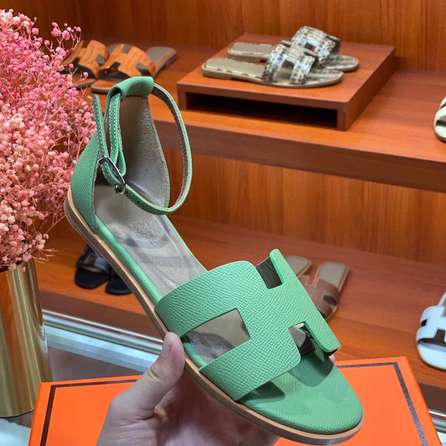 SANTORINI SANDAL COOL GREEN CALFSKIN