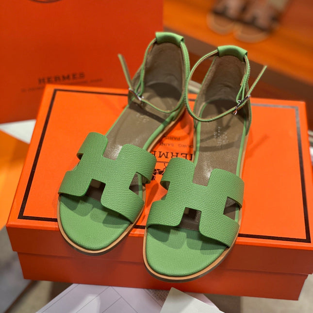 SANTORINI SANDAL COOL GREEN CALFSKIN