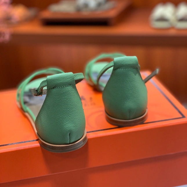 SANTORINI SANDAL COOL GREEN CALFSKIN