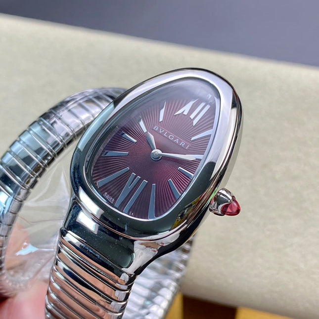 SERPENTI TUBOGAS QUARTZ STEEL RED DIAL