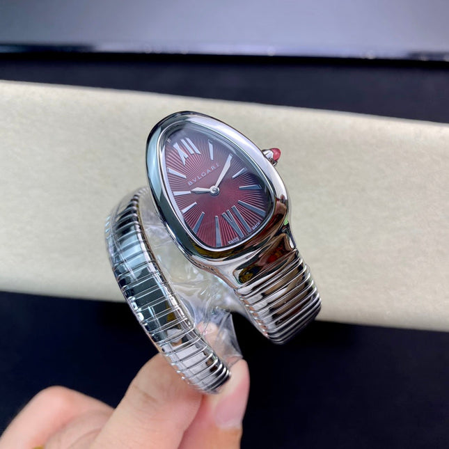 SERPENTI TUBOGAS QUARTZ STEEL RED DIAL