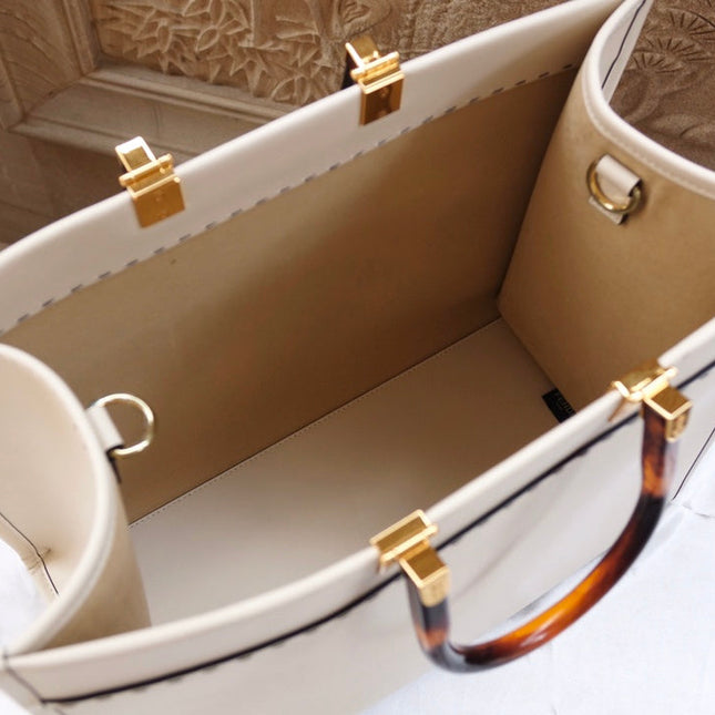 Fend Sunshine Large Bag 40.5 White Leather