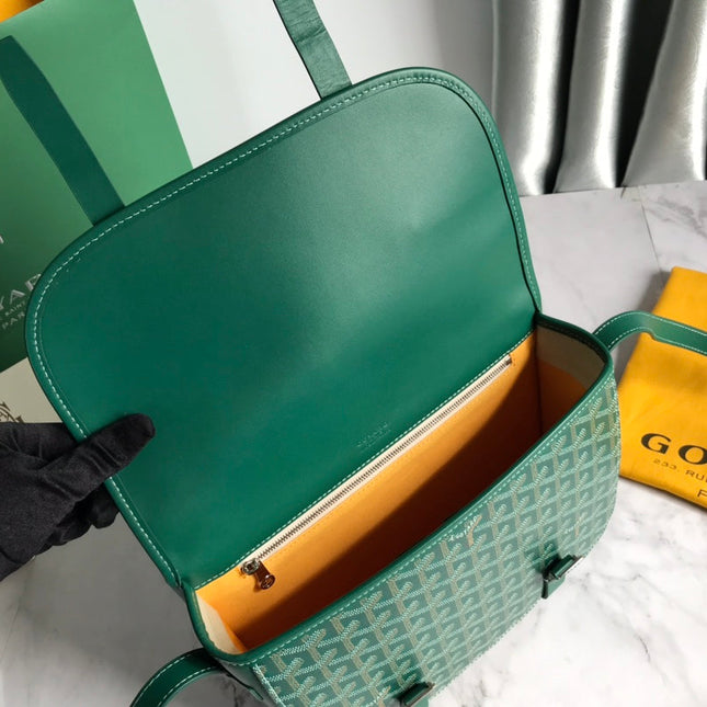 BELVEDERE II BAG 28 IN GREEN GOYARDINE CANVAS