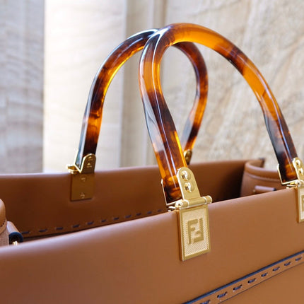 Fend Sunshine Large Bag 40.5 Tan Leather