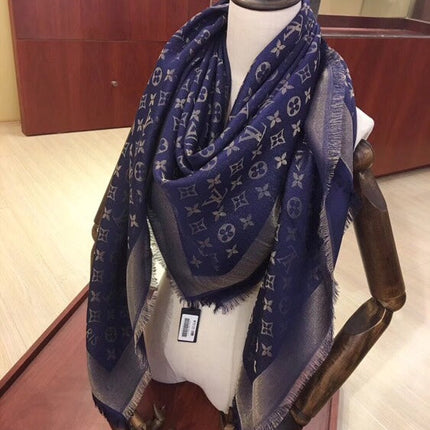 LV SCARF 140 CM IN WOOL MIX SILK 693008