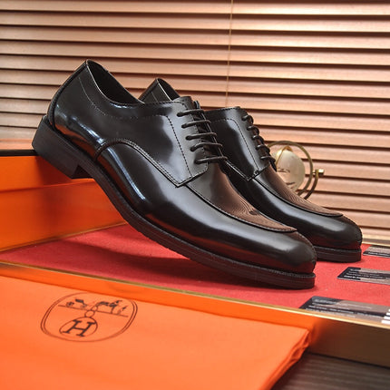HM BUSINESS LACE UP SHOES GLOSSY BLACK CALFSKIN