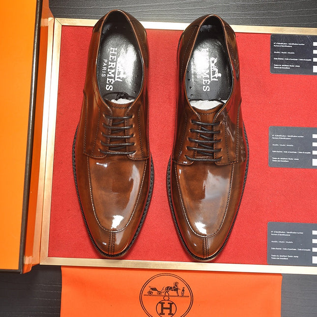 HM BUSINESS LACE UP SHOES CARAMEL CALFSKIN