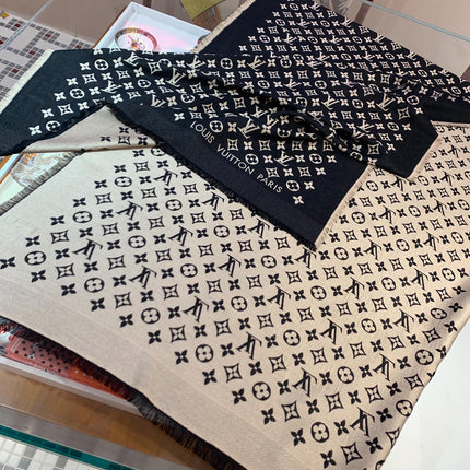 LV SCARF 200 CM IN WOOL MIX SILK 737209