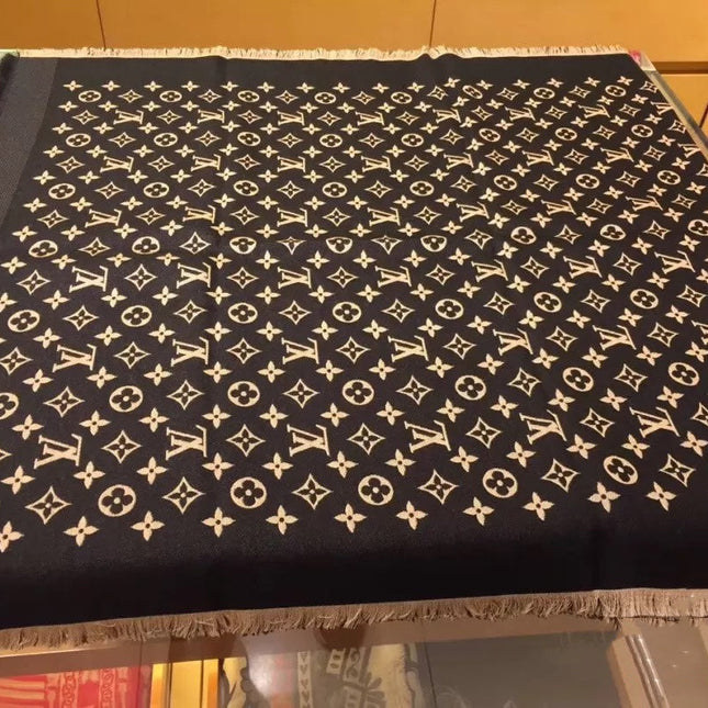 LV SCARF 200 CM IN WOOL MIX SILK 737209