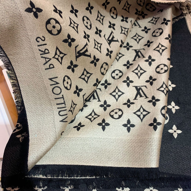 LV SCARF 200 CM IN WOOL MIX SILK 737209