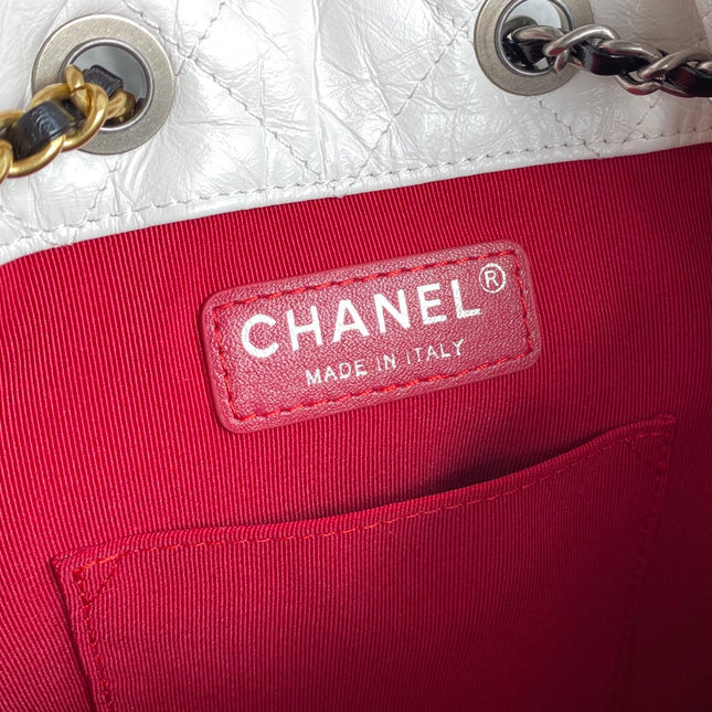 CC GRABRIELLE SMALL 24 BACKPACK IN WHITE MIX BLACK CALFSKIN