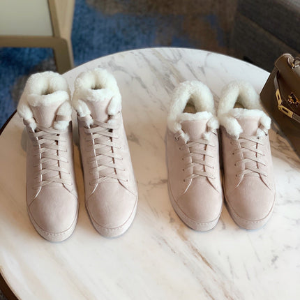 LP WINTER NUAGES HIGH SNEAKERS CREAMY WHITE LAMBSKIN