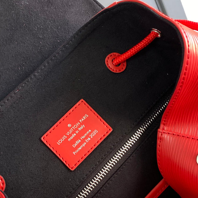 LV x SUPREME CHRISTOPHER SMALL BACKPACK 47 IN RED EPI CALFSKIN