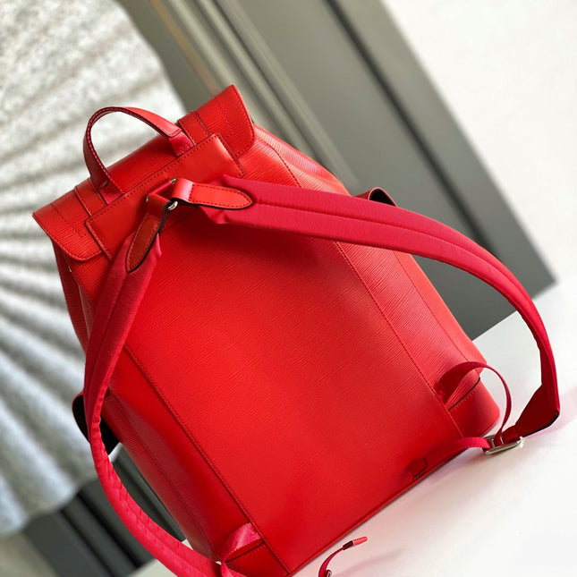 LV x SUPREME CHRISTOPHER SMALL BACKPACK 47 IN RED EPI CALFSKIN