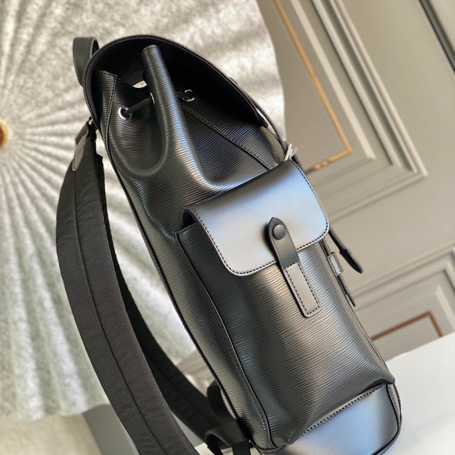 LV x SUPREME CHRISTOPHER SMALL BACKPACK 47 IN BLACK EPI CALFSKIN